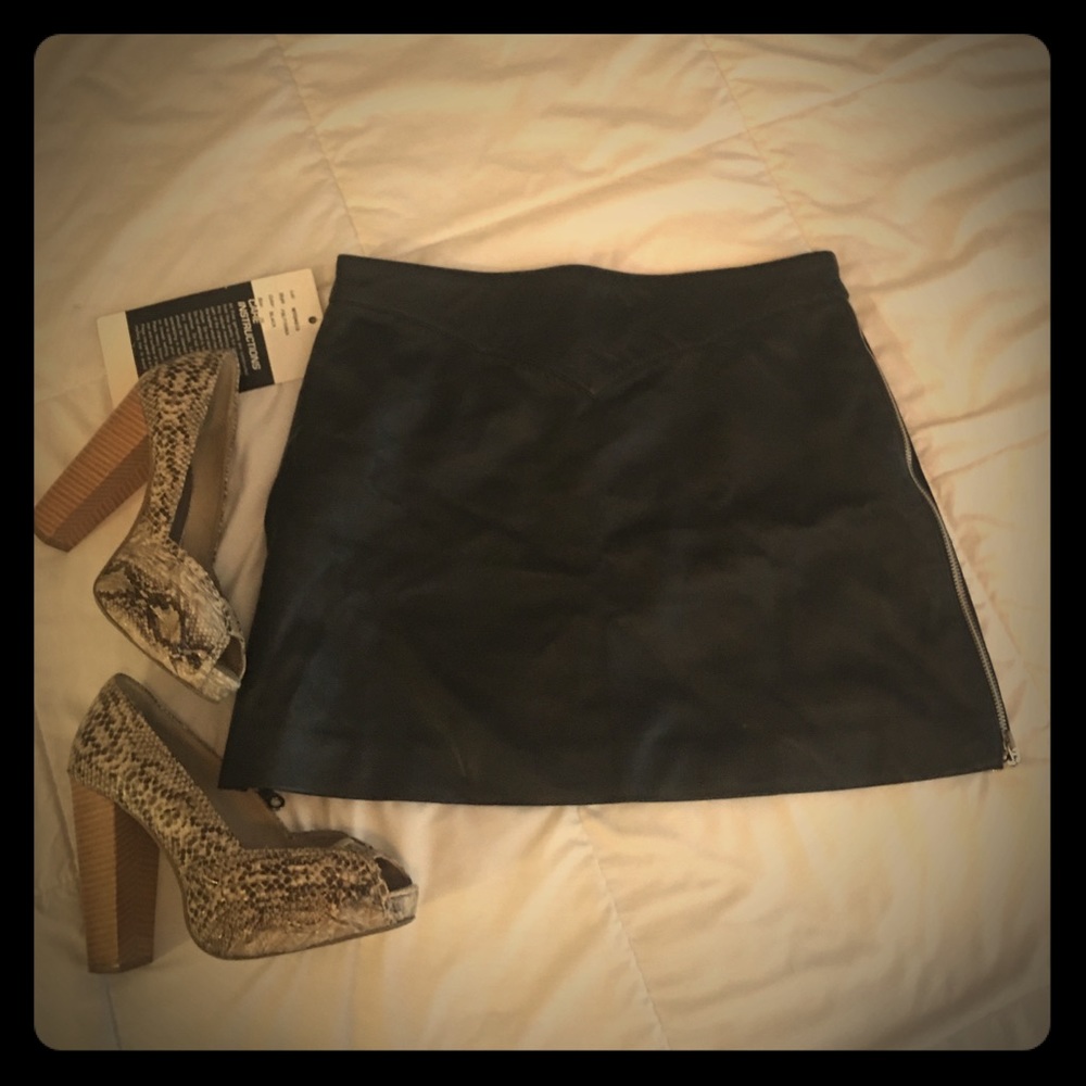 Black leather skirt
